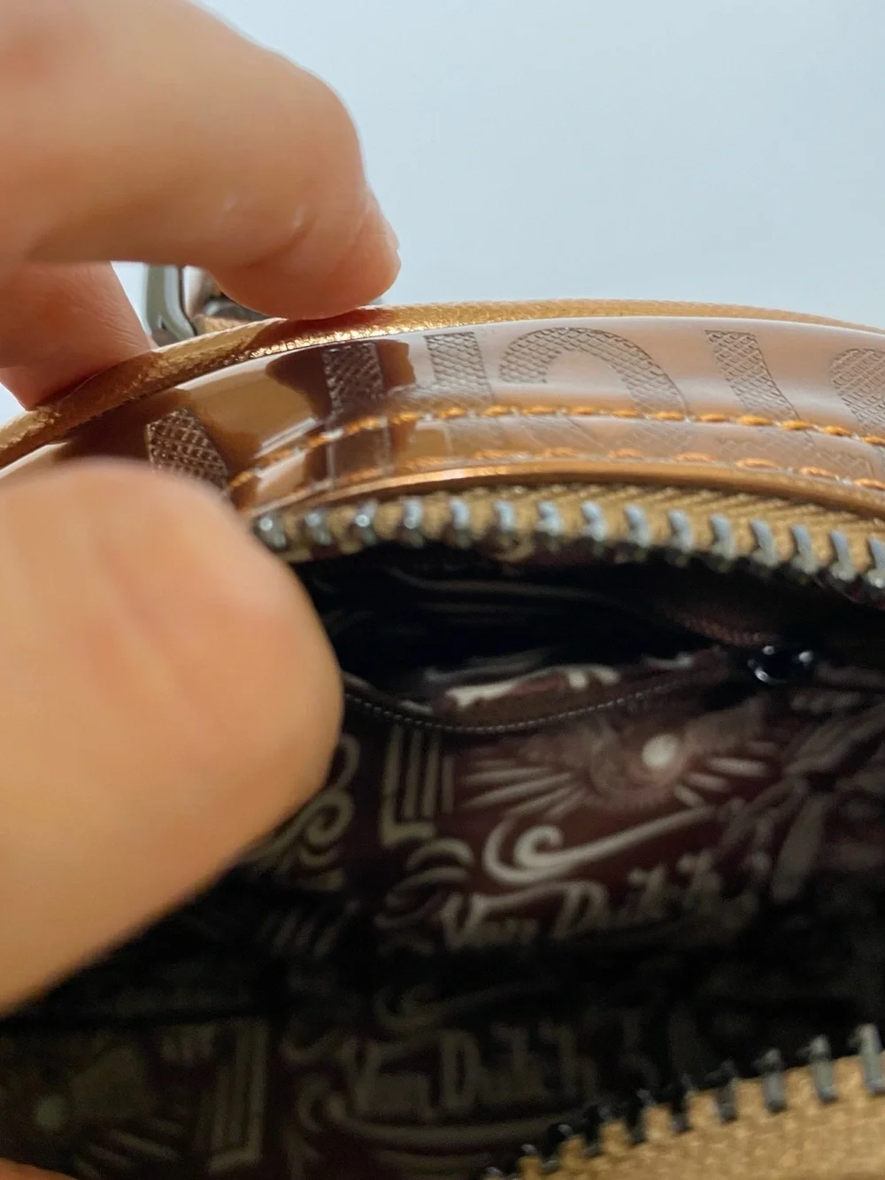 Von Dutch Metallic Bronze Satchel Bag